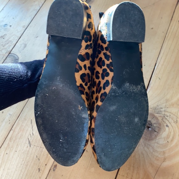 J. Crew pony hair cheetah leopard ankle booties chelsea pull on - Picture 7 of 10
